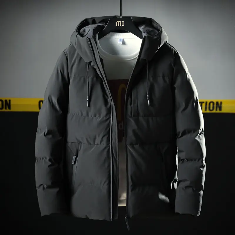 Men's Fashion Casual Solid Color Down Cotton Jacket