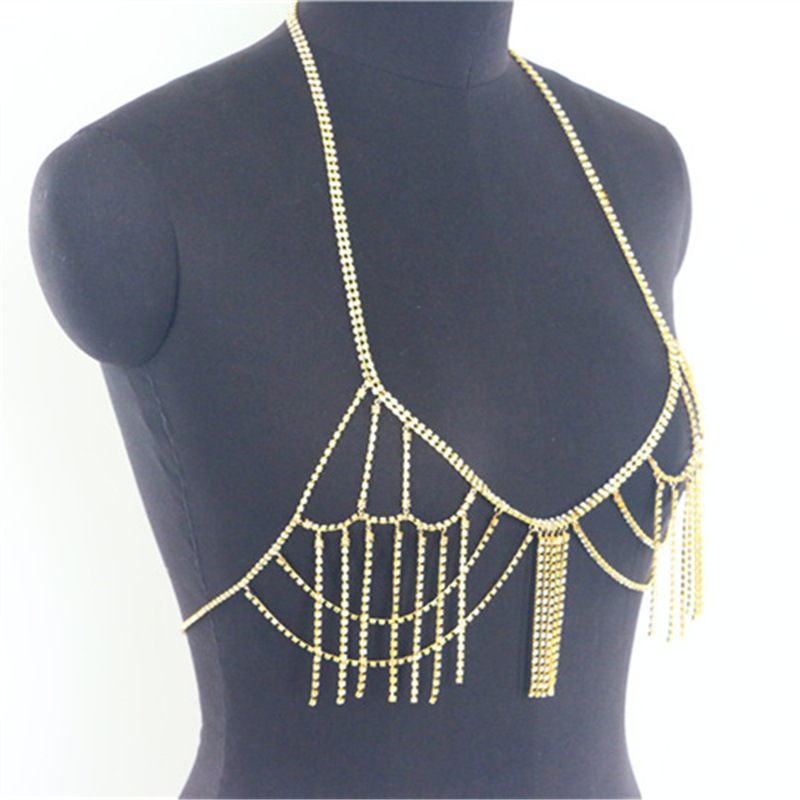 Title 4, Ladies Single Row Diamond Chain Halter Neck Ves...