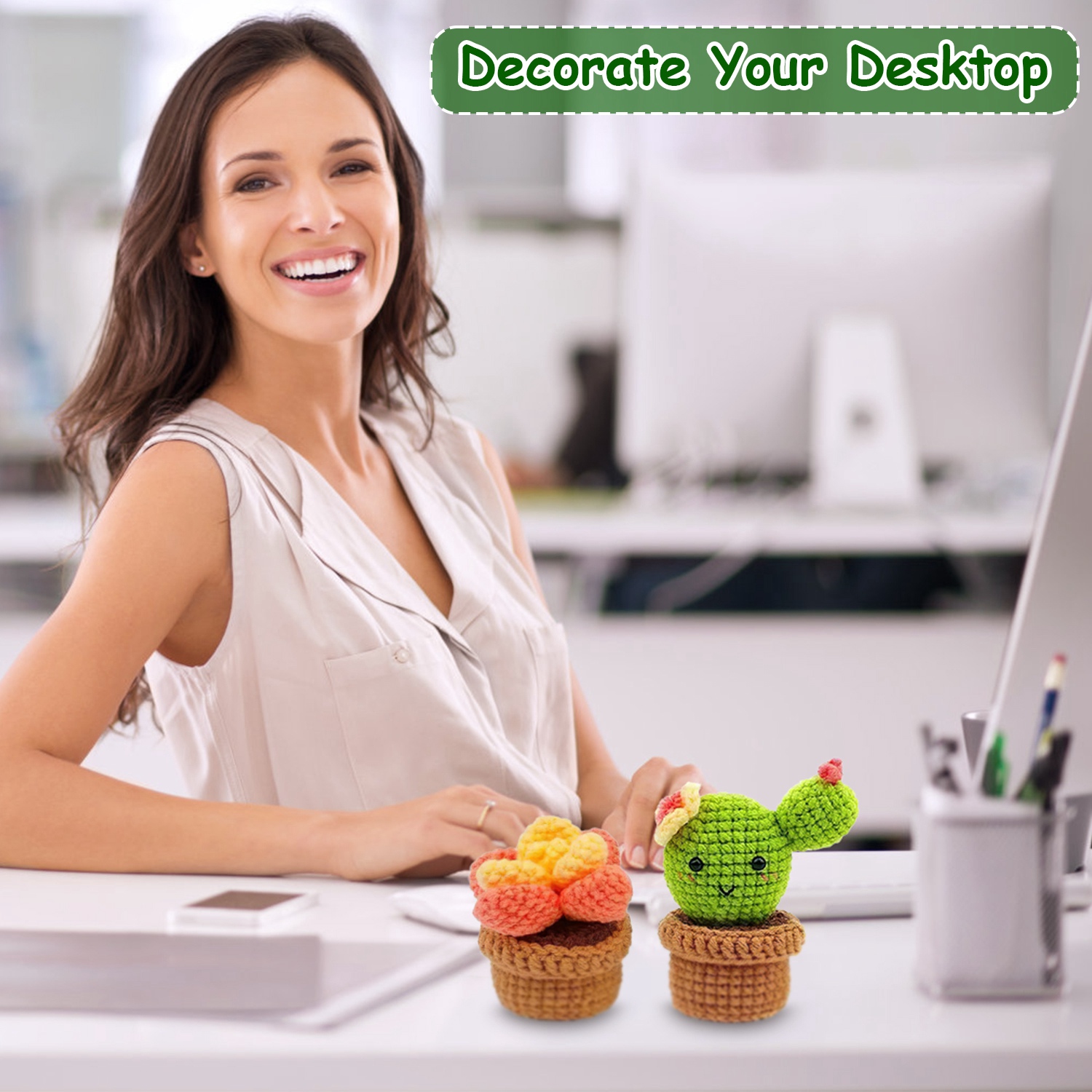 Crochet Kit Crochet Kit For Beginners DIY Knitting Supplies Elephant Succulents Options