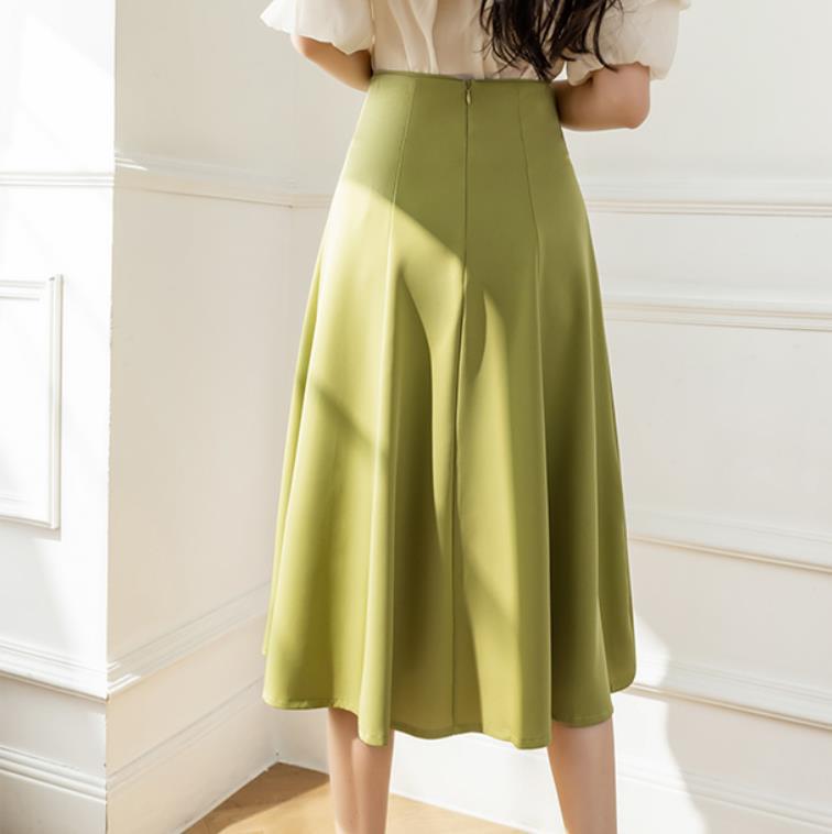 Women's Mid Length High Waist Slim Fit Dress