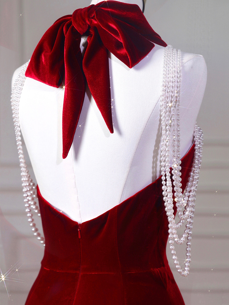 Бархатное коктейльное платье «рыбий хвост» для помолвки