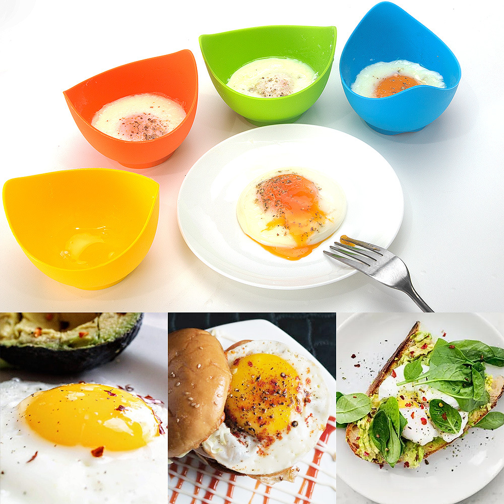 Silicone egg boiler egg non-stick boiler cup (yellow)