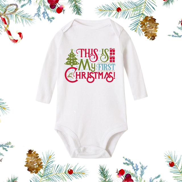 Christmas Newborn Baby White Long Sleeve Jumpsuit — foto 7