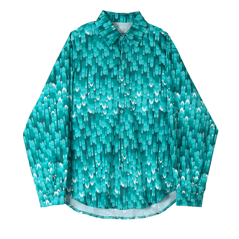 Men's Lapel Floral Loose Slouchy Shirt Tops