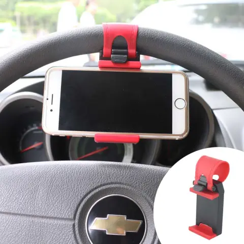 Car Steering Wheel Phone Clip Mount Holder Universal Bike