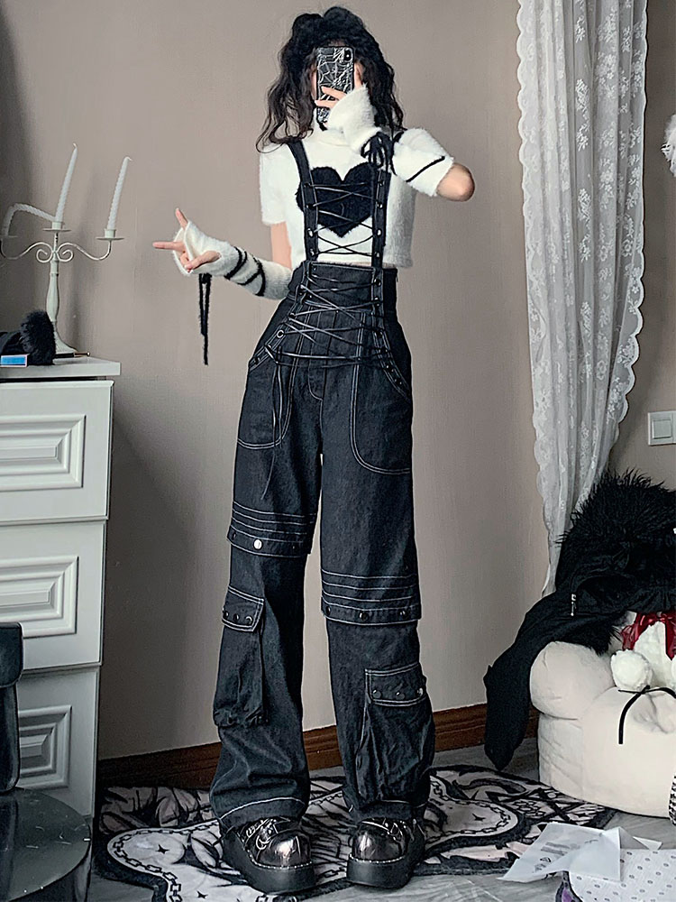 Original Design Strap Jeans Wear American Style More - Image 3