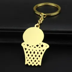 Creative 3D Basketball Keychain Souvenirs - Gold - View 1