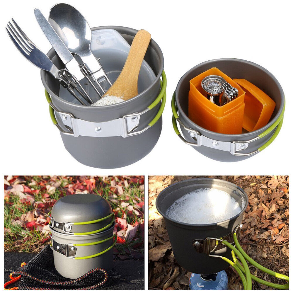Outdoor Portable Camping Cookware Set Hiking Cooking Pot Gas Stove Tableware Kit, photo 5