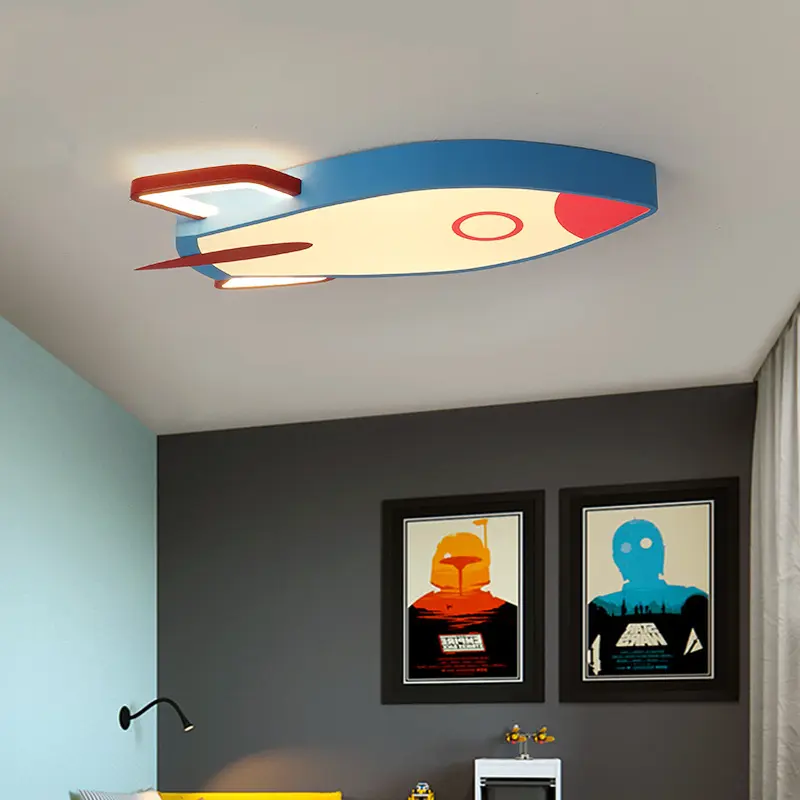 Cartoon Children's Creative Rocket-shaped Aluminum Lamp