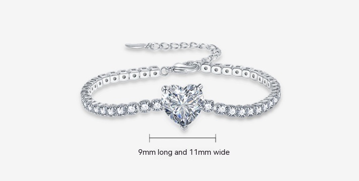 Title 1, Pulsera de circonita con forma de corazón vinta...