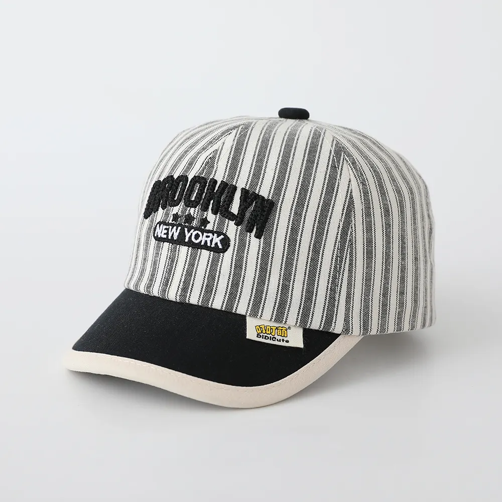 Children's Striped Multi-color Three-dimensional Letter Embroidered Adjustable
