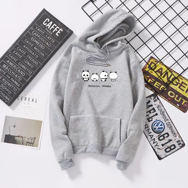 Hooded Jacket Padded Blouse Couple Suit Pullover Plus Fleece Sweater Grey - Shop at LoveMi
