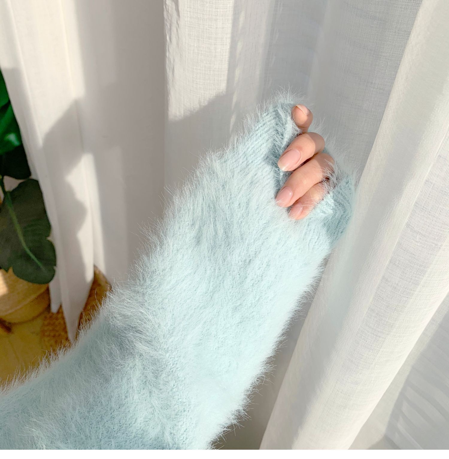 Relaxed Slouchy Mohair V-Neck Top