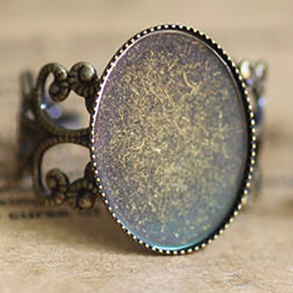 Copper Plated 3-color Oval Tooth Plate Flower Shape Full Copper Ring