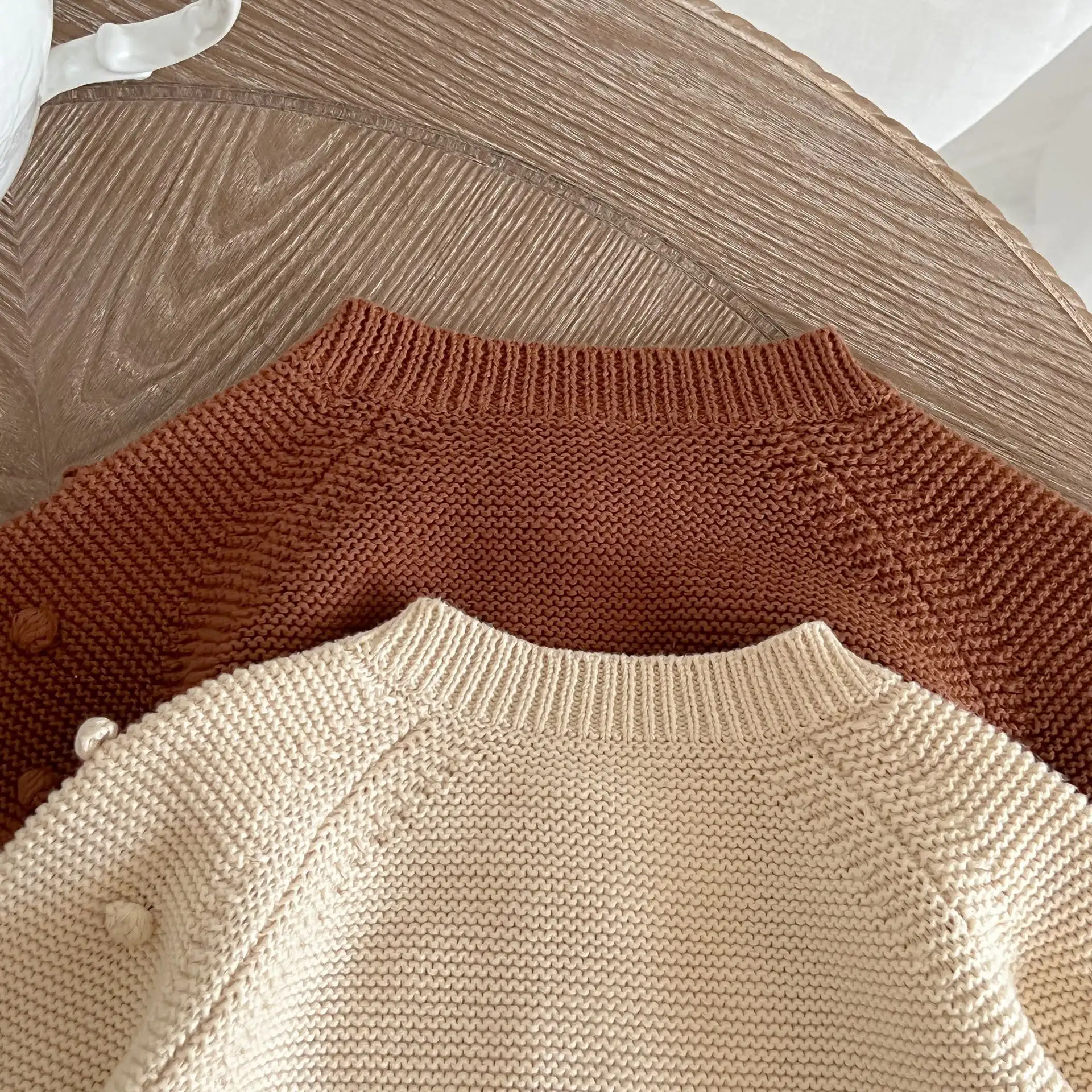 Knitted Cardigan Sweater Solid Color Simple Wool Top