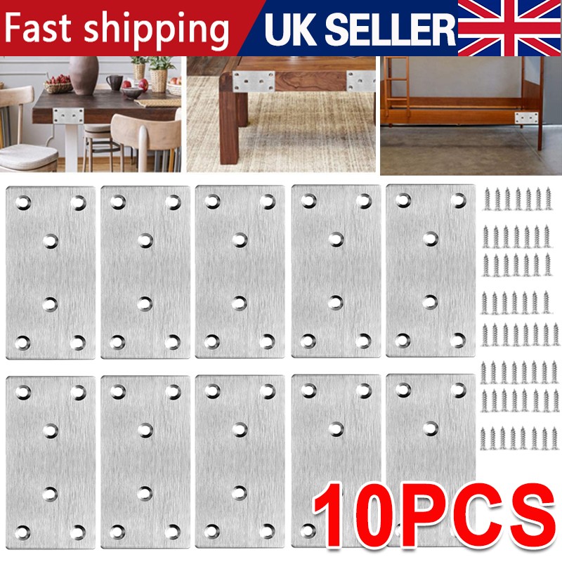 10PCS Flat Joining Metal Plates Brackets For Wood Railway Sleeper 80mm — image 8