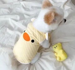 Pet Quilted Clothes Autumn And Winter Clothes Teddy - Yellow - View 1