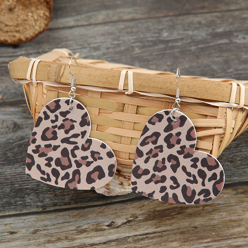 Valentine's Day Love Leather Earrings Creative Heart Shape
