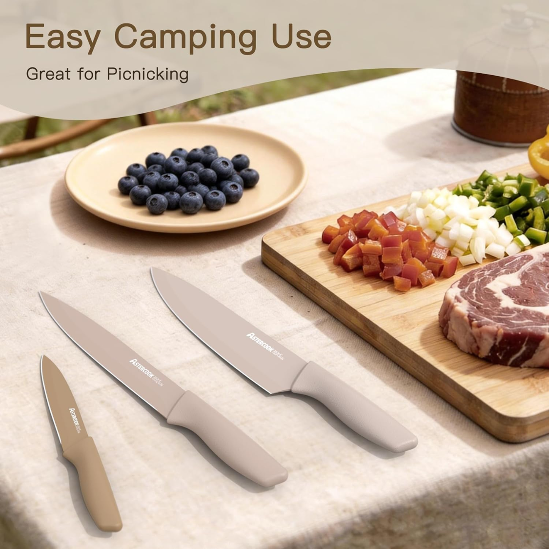 13 Pieces Kitchen Knives Set With Healthy Anti Rust Coating Dishwasher Safe  Stainless Steel Chef Knife Sets With 6 Blade Guards thumbnail 4