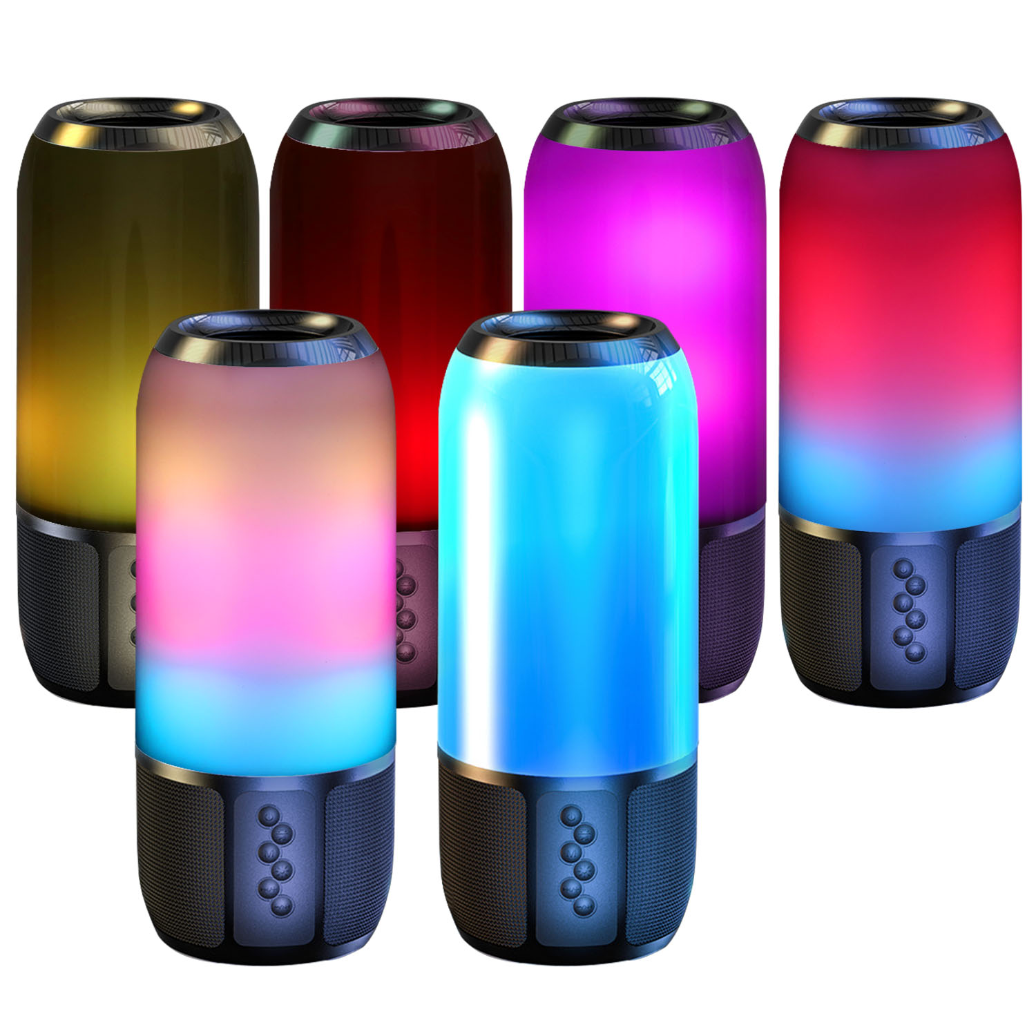 1Pc Wireless Portable Speaker Loud Stereo Speaker With 6 Color Changing Lights Radio Party TWS Speaker For Home Outdoor Travelling