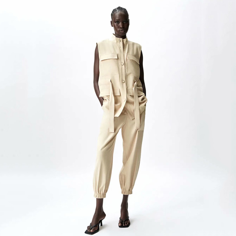 New Women's Casual Pockets With Sleeveless Vest And