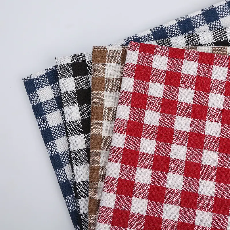 Small Square Grid Imitation Cotton And Hemp