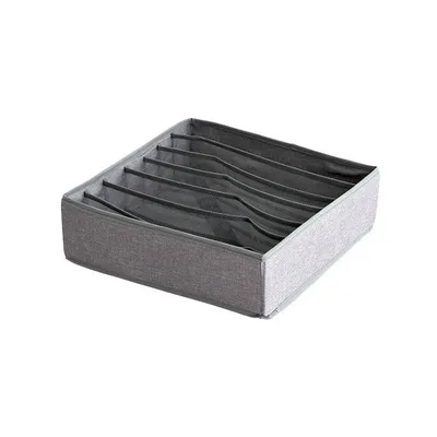Mesh Cloth Multi compartment Collapsible Underwear Socks Storage Box Washable Compartment Wardrobe Finishing Box Grey - Shop at LoveMi