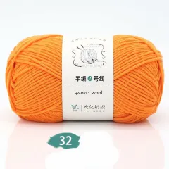 Medium Thick Hand-knitted Woolen Yarn Scarf Hat Coat Stick Needle DIY6 Strands - Orange - View 1