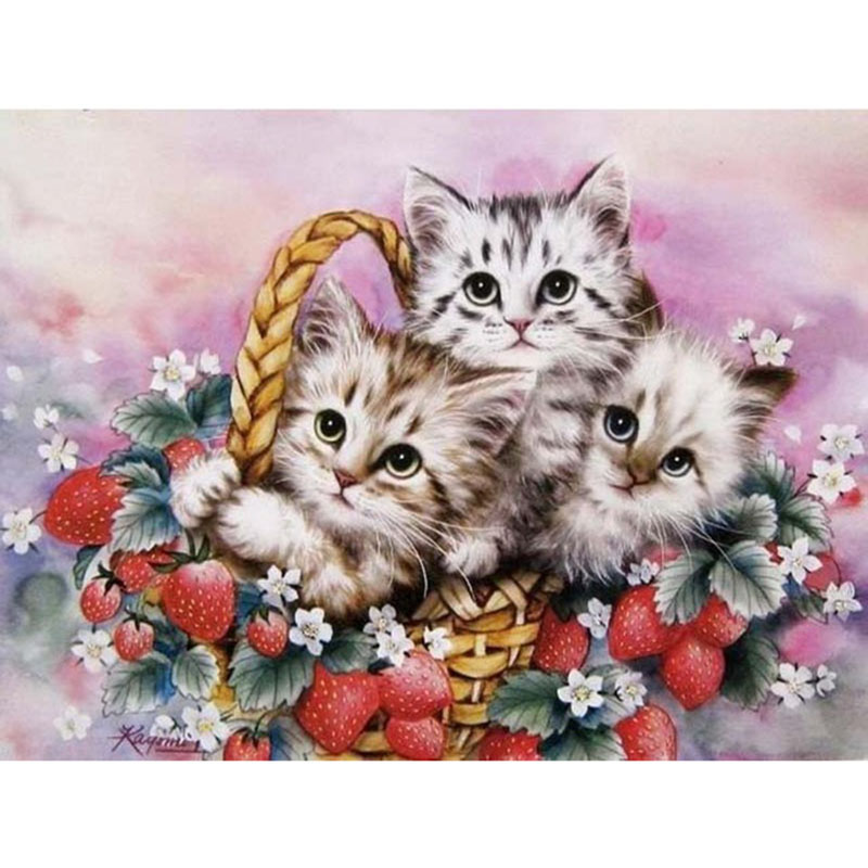 Kitten Rhinestone Cross Stitch