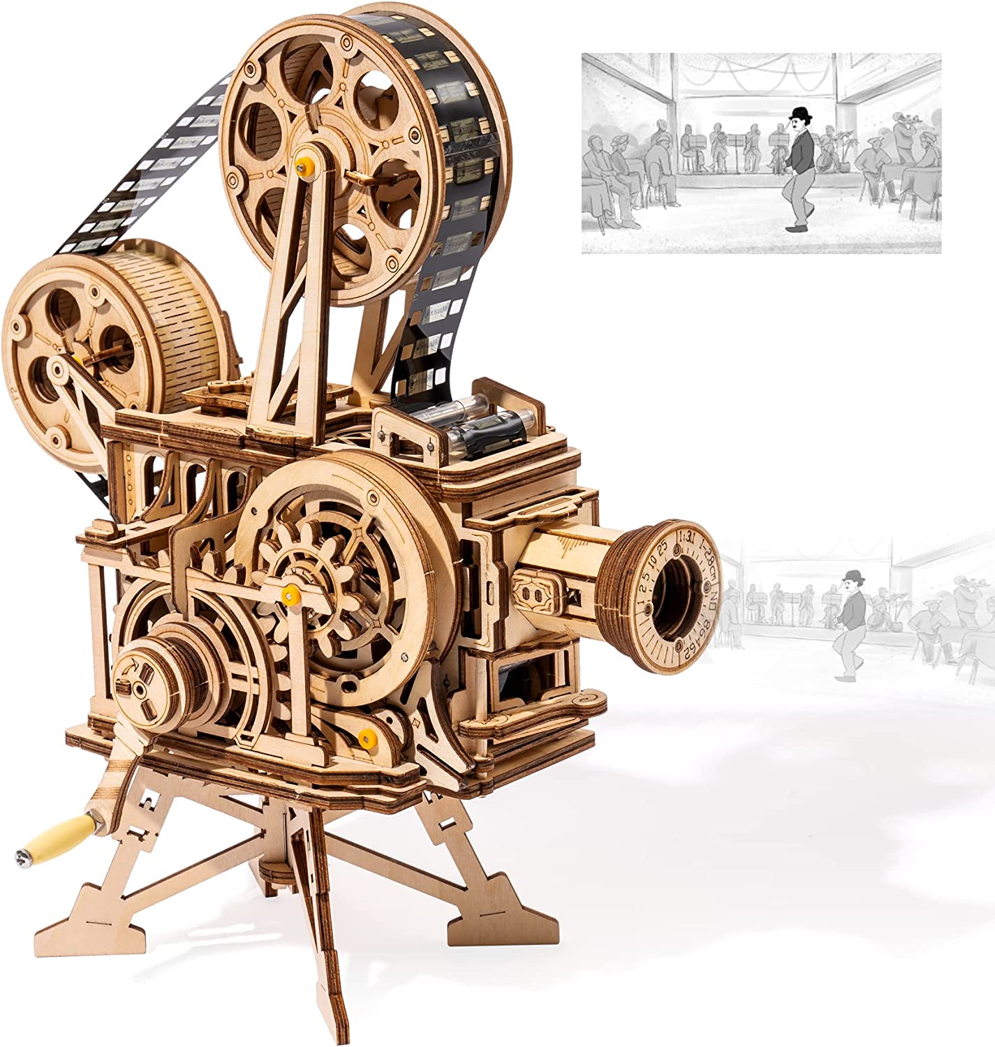 ROKR 3D Wooden Vitascope Building Kits. ROKR Retro-style Movie Projector —Vitascope Model No:LK601 Recommended Age:12+ Number of Components: 183 Assembly size:8.7*5.1*9.1(inches)