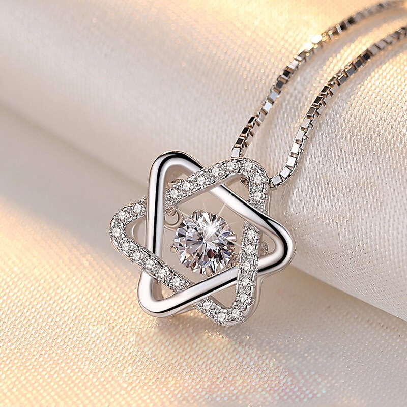 Silver Girl Net Red Student Trend Hexagram Smart Necklace