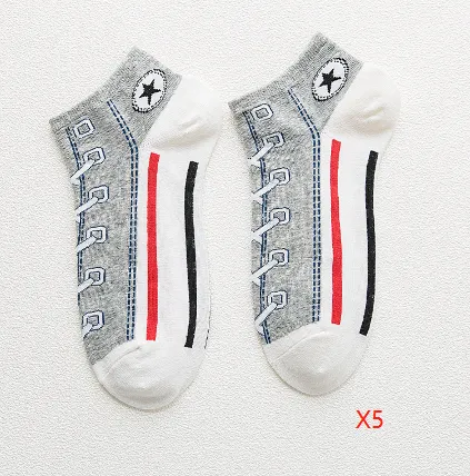 Combed Cotton Deodorant Breathable Boat Socks 5Xgrey - Shop at LoveMi