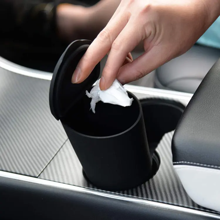 Mini Car Trash Can Desktop With Lid Storage