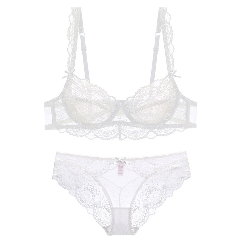 Title 7, French white lace bra set