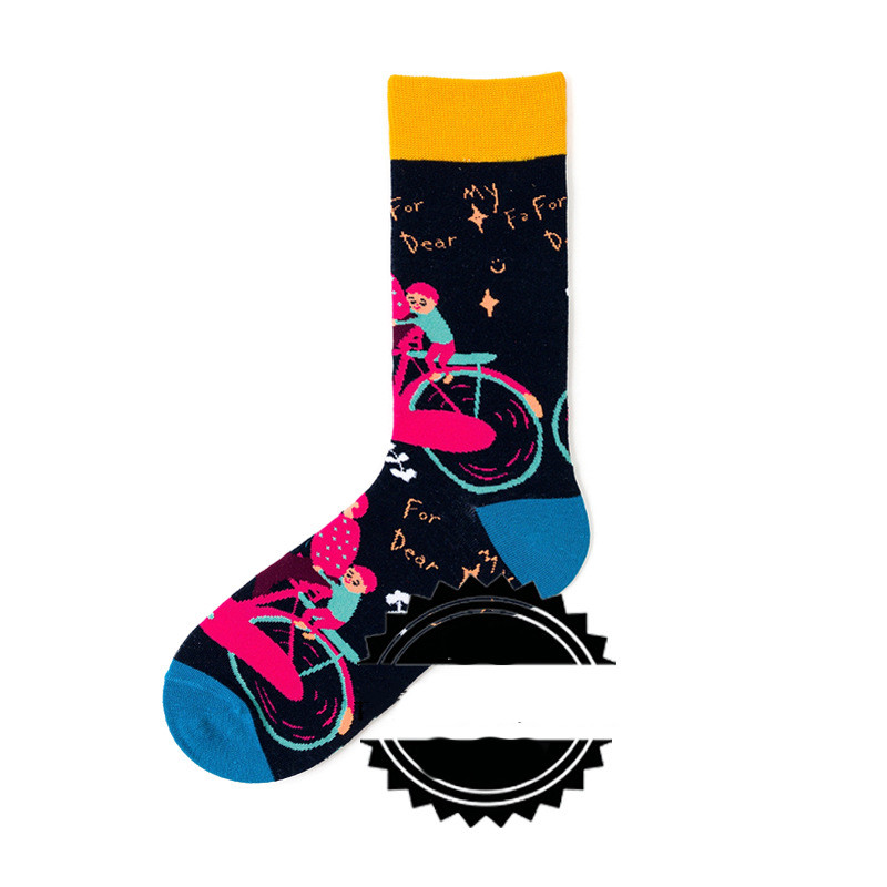 Couple Socks  Funny Creative Illustration Socks – R, One size