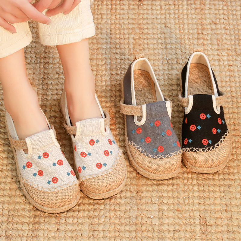 Title 7, New Comfort Round Head Cotton And Linen Shoes B...