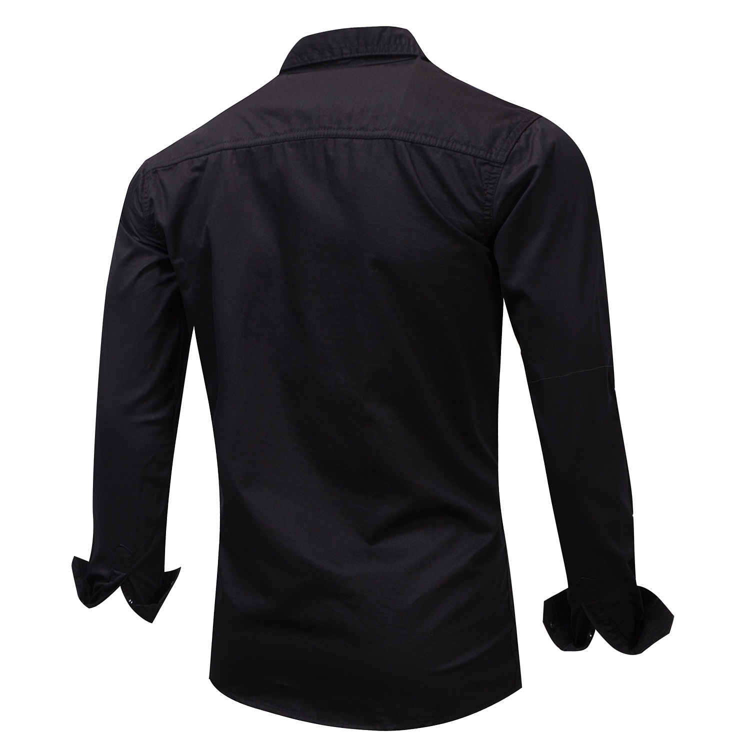Large Size Men's Long-sleeved Lapel Outdoor Shirt Pure Cotton