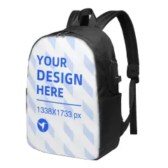 Travel School Office Outdoor Use Laptop Backpack - Black - View 1