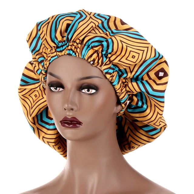 European And American Popular African Style Fashion Printing Elastic Nightcap Yellow - Shop at LoveMi