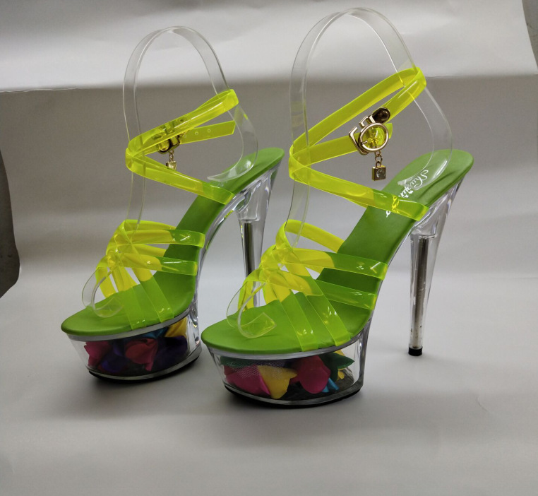 Women Platform Sandals Super High Heel 15CM Green - Shop at LoveMi