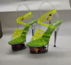 Women Platform Sandals Super High Heel 15CM - Green - View 1