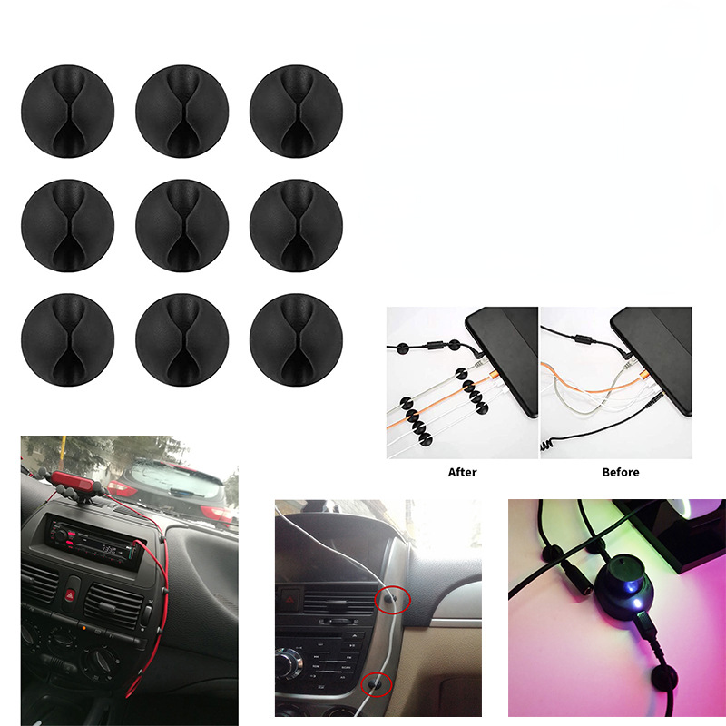 High Quality Car Wire Tie Clip Fixer Organizer Black Colo - Image 9