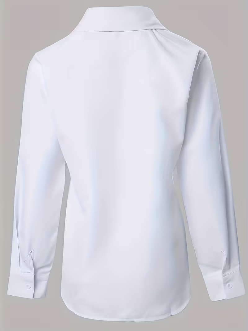 Plus Size  Women'S Plus Size Casual Fashion Temperament Elegant Comfortable Commute Vacation Versatile Embroidered Hollow Craft Solid Color Long Sleeve Shirt — foto 4