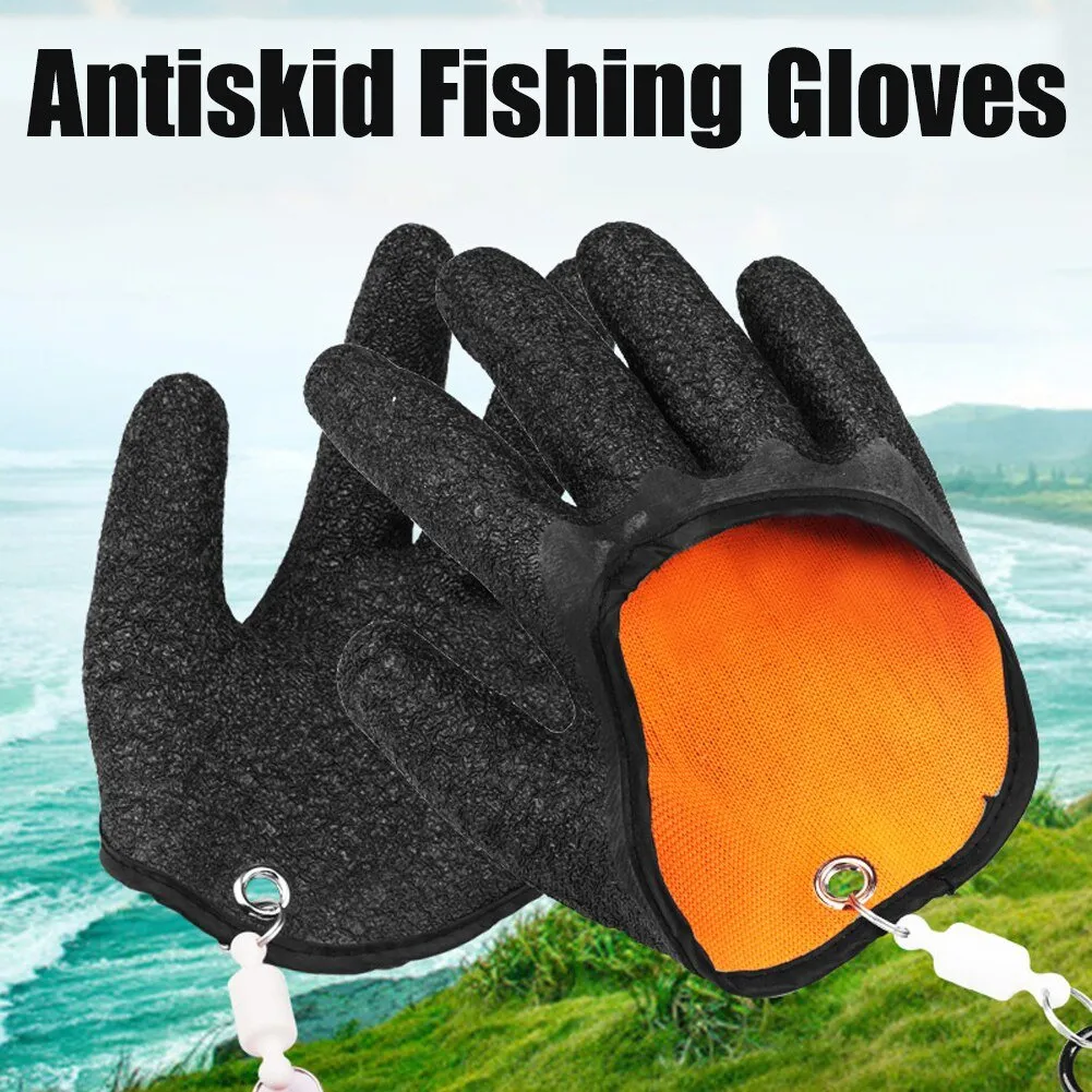 Fishing Gloves Anti-Slip Protect Hand From Puncture Scrapes Fisherman Professional Catch Fish Latex Hunting Gloves Left Right – image 5