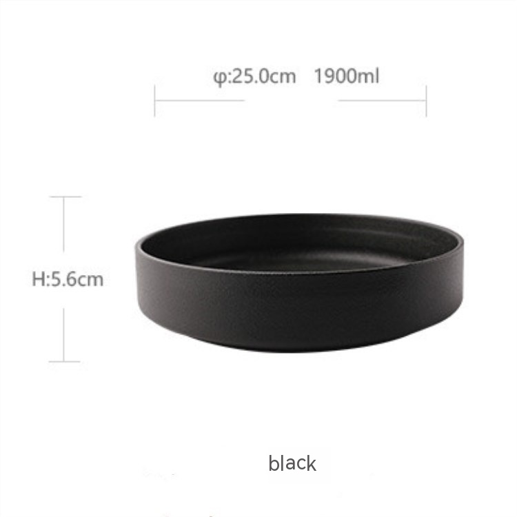 10inch Black Large Soup Plate