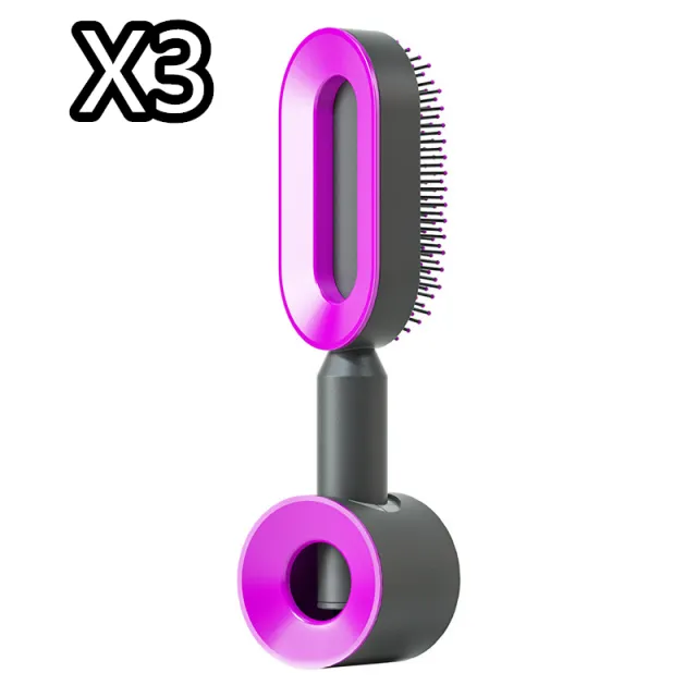 Self Cleaning Hair Brush For Women One key Cleaning Hair Loss Airbag Massage Scalp Comb Anti Static Hairbrush Set8 - Shop at LoveMi