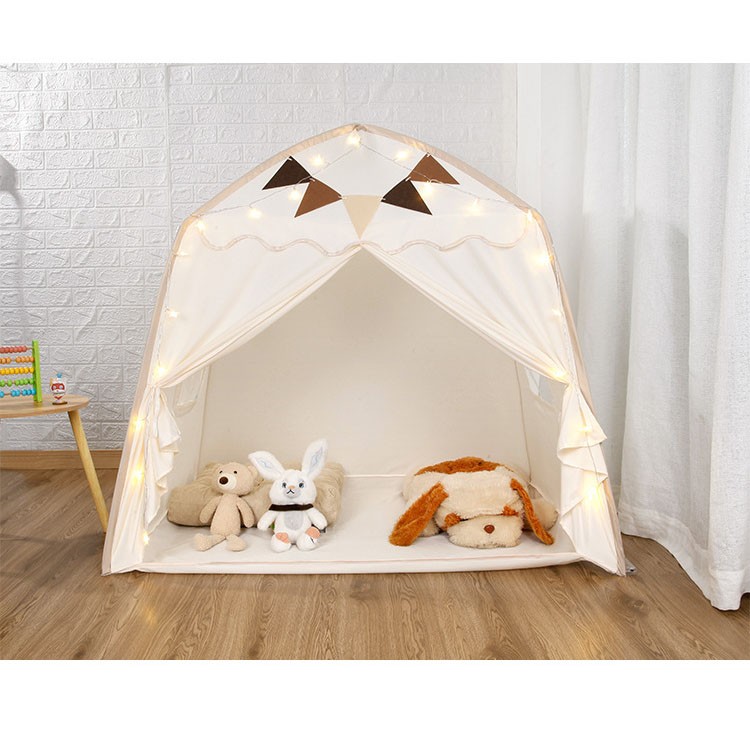Large Kids Play Tent W Flags Star Lights Portable Teepee In Outdoor Dome — image 8
