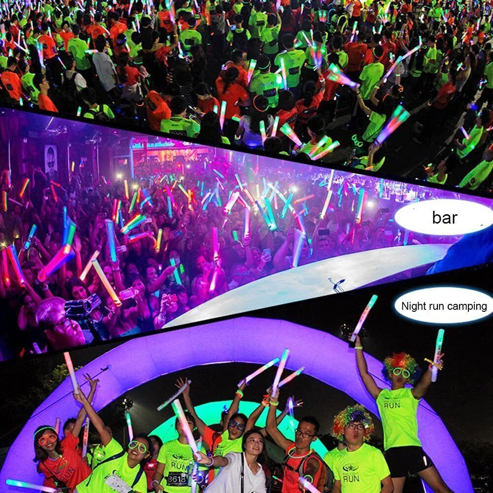 10pcs LED Foam Glow Sticks Party Wedding Flashing Light Stick Light-up Wand — image 10
