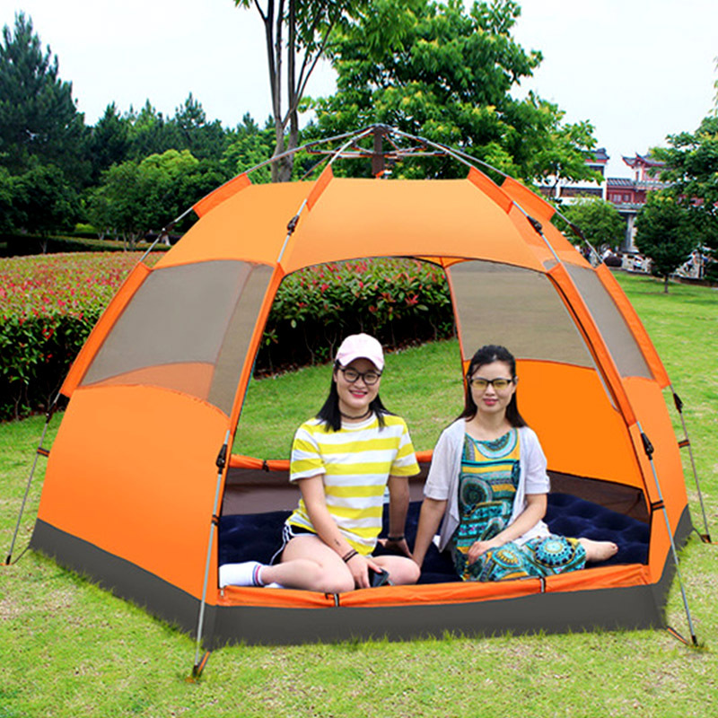 Hexagonal Tent Outdoor Full-automatic Hydraulic Double-layer Rainproof Tent 3