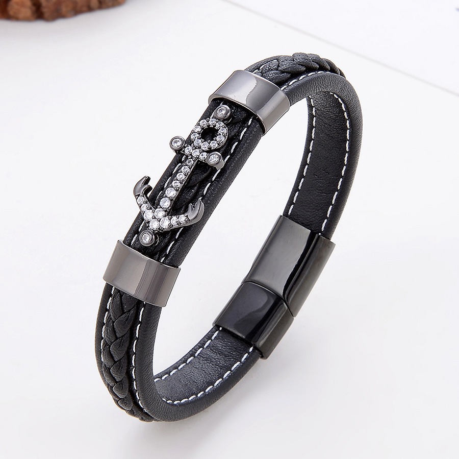 Title 3, Simple Leisure Metal Single-layer Leather Rope ...